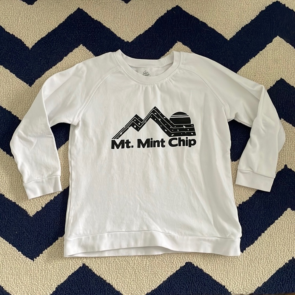 Boys or girls Ice Cream Castles Mt. Mint Chip Designer white pullover